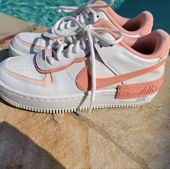 Nike Womens Air Force 1 Shadow In Washed Coral Size 8 - Picture 5 of 13
